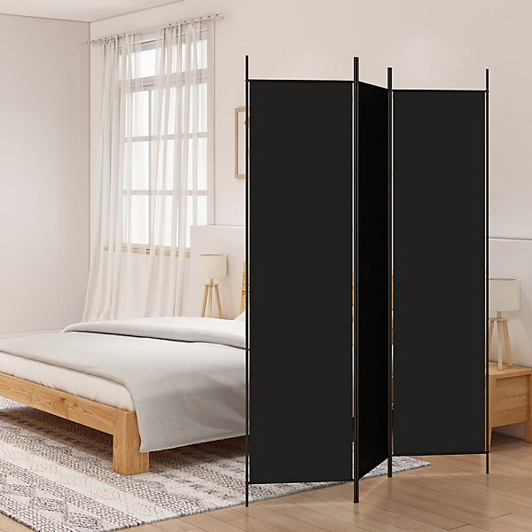 Cloison de séparation 3 panneaux Noir 150x200 cm Tissu vidaXL