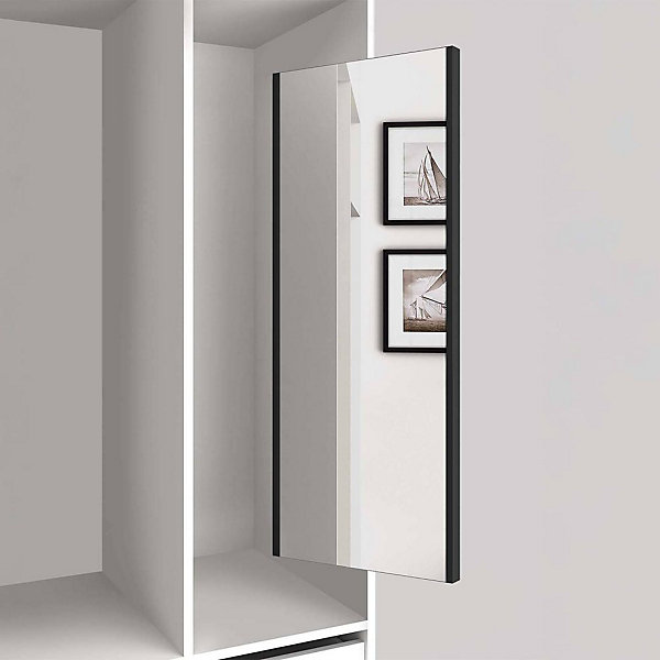 Miroir extractible pour l'intérieur de l'armoire Noir texturé
