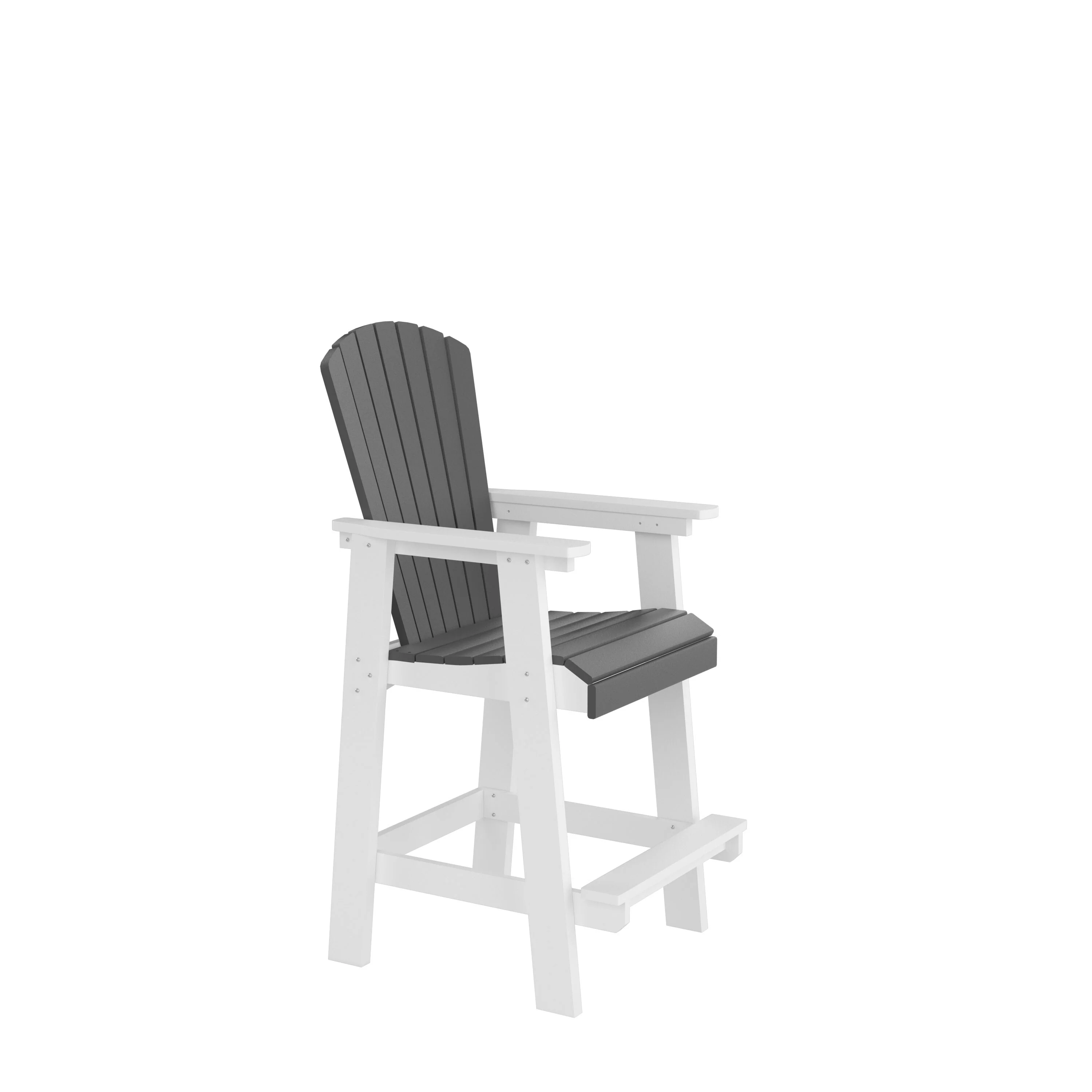 Outdoor Tall Adirondack Chairs Set of 2, All-Weather Balcony Chair Widened Arms High Backrest, Patio Bar Stool Chair