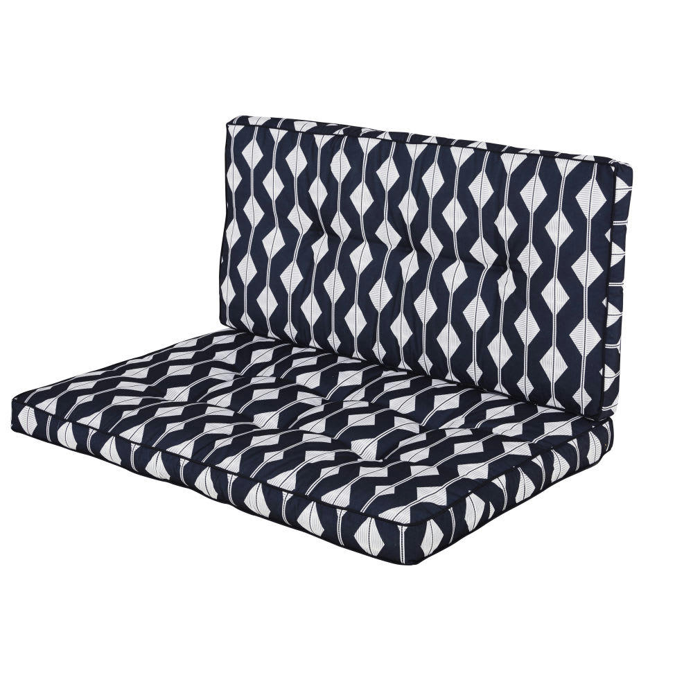 ADEM - Matelas palette en coton motifs triangles écrus et noirs 80x120