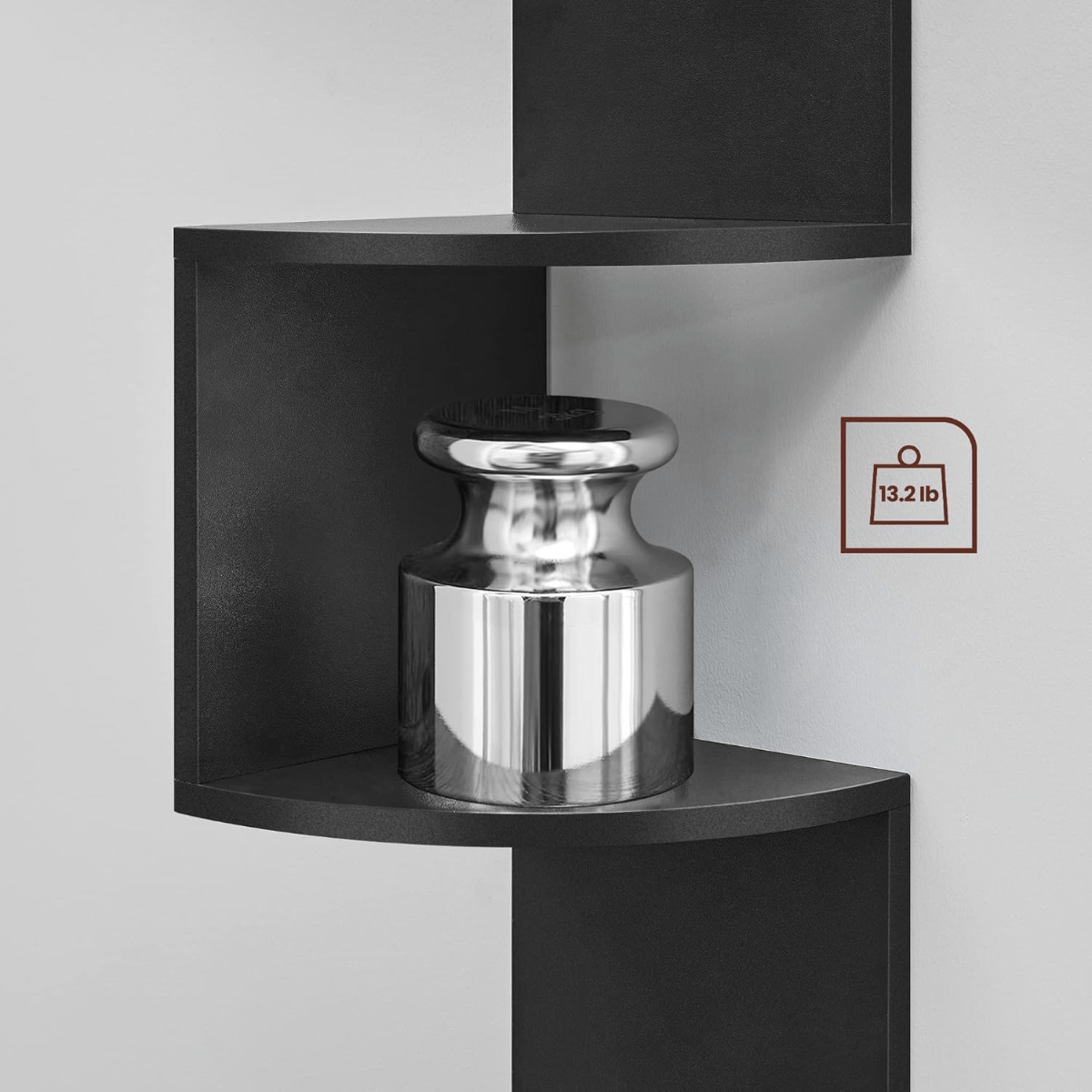 Furnilux Wandrek Bolt - Boekenplank - Zwart - 19,5x19,5x123 cm