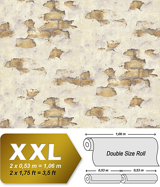 EDEM 819DN53 Papier peint aspect pierre carrelage légèrement texturé mat 10,65 m2