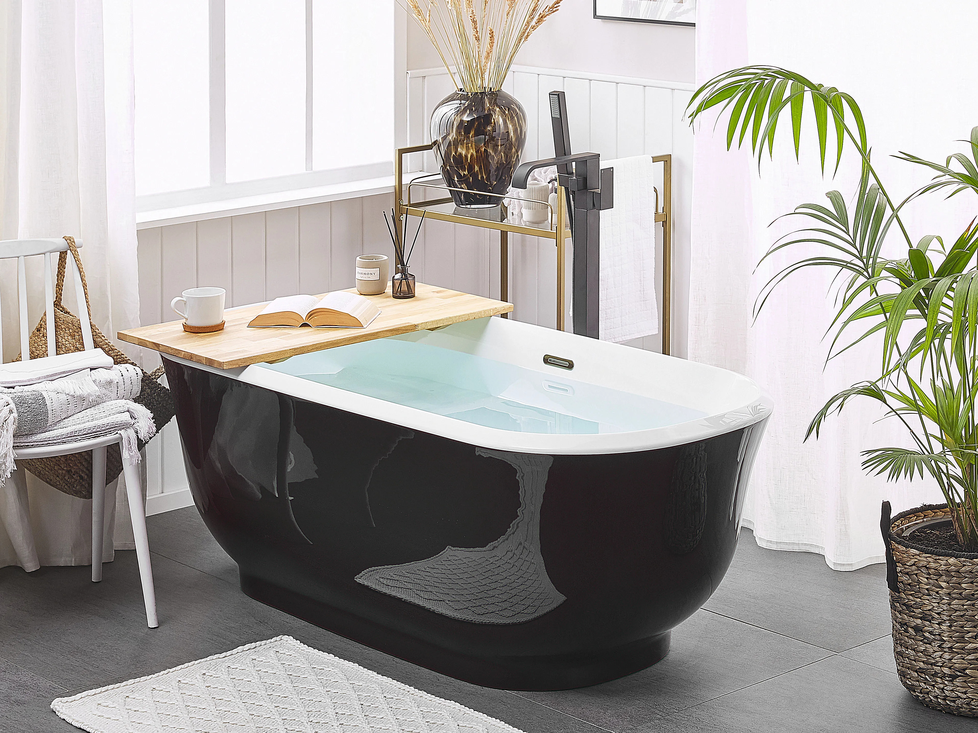 Freestanding Bathtub TESORO 1700 x 770 mm Black