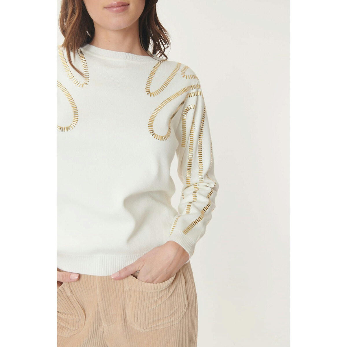 Pull  Judith strass dorés appliqués