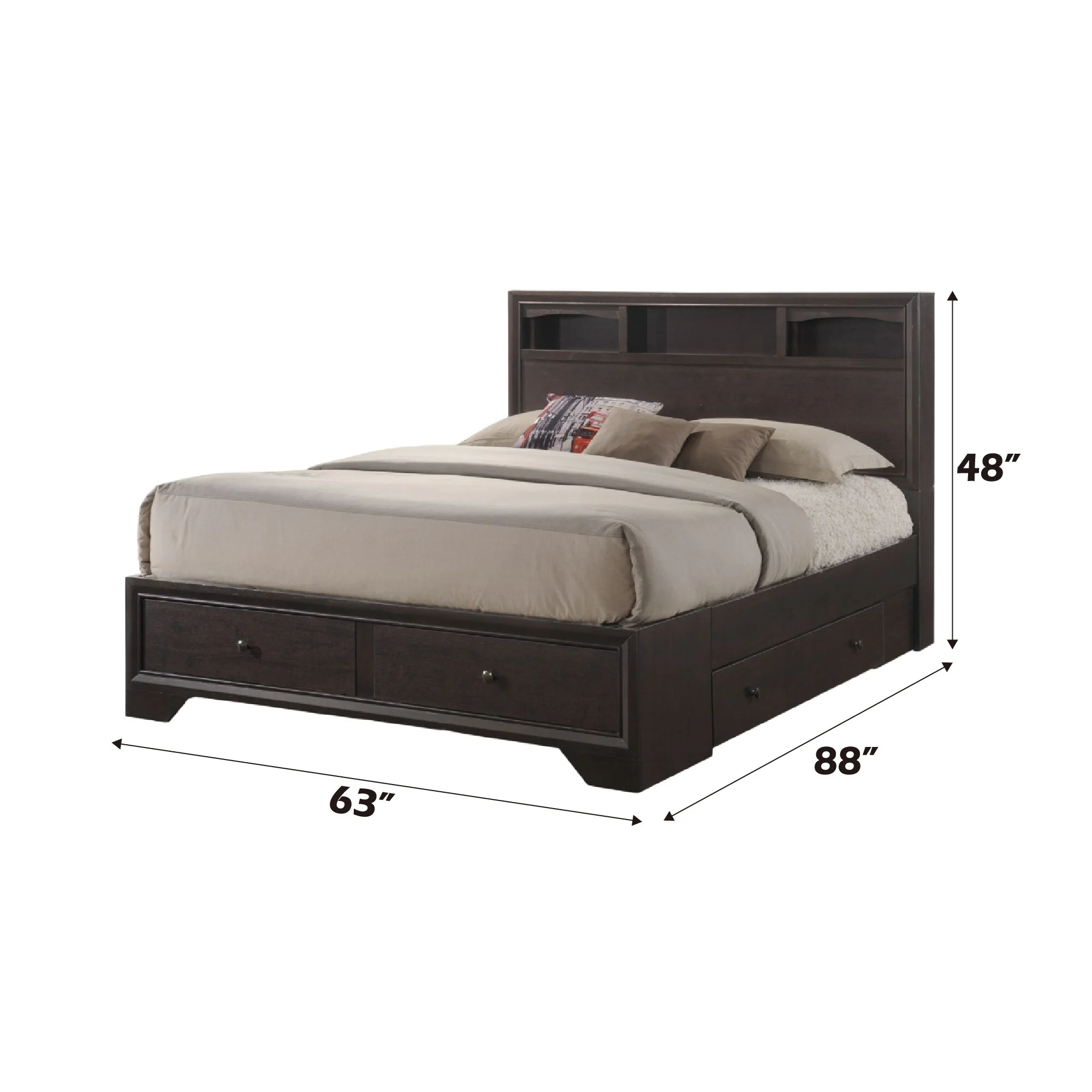 Madison II Espresso Finish Queen Bed