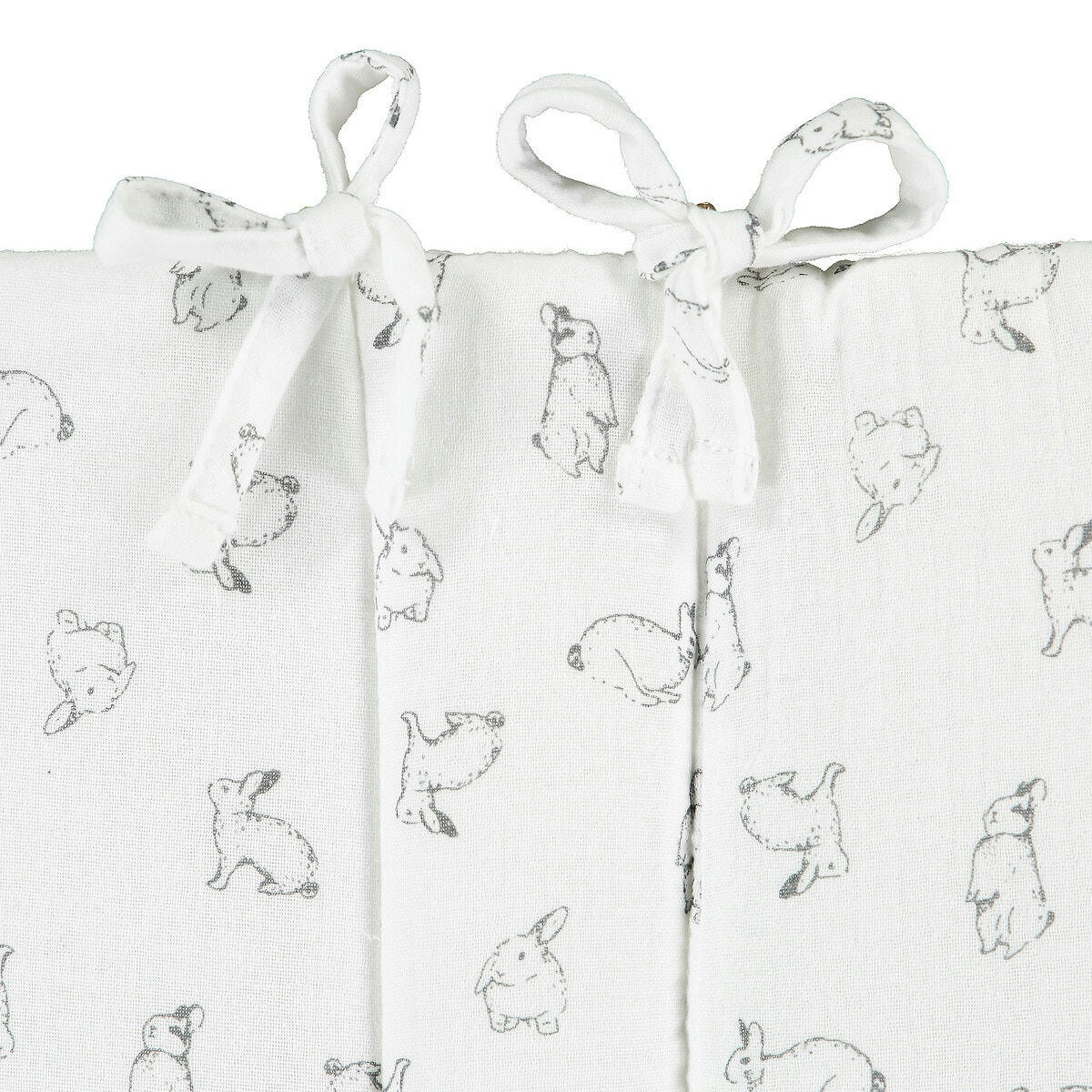 Tour de lit gaze de coton bio, imprimé lapins