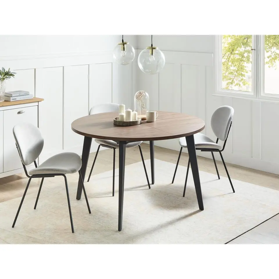 BOVINA - Uitschuifbare eettafel - Donkerhout - 120/150x120cm - MDF