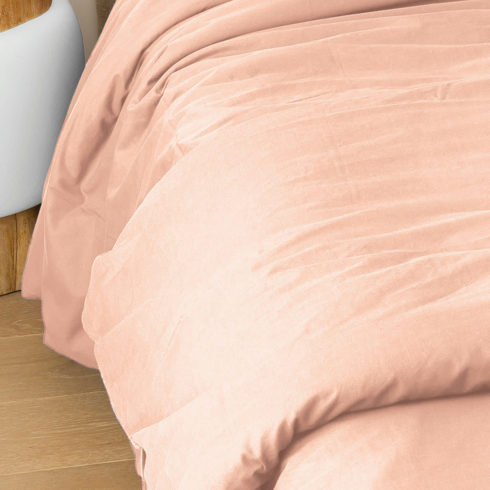 - Housse de couette en coton lavé cap ferret rose 140x200 cm