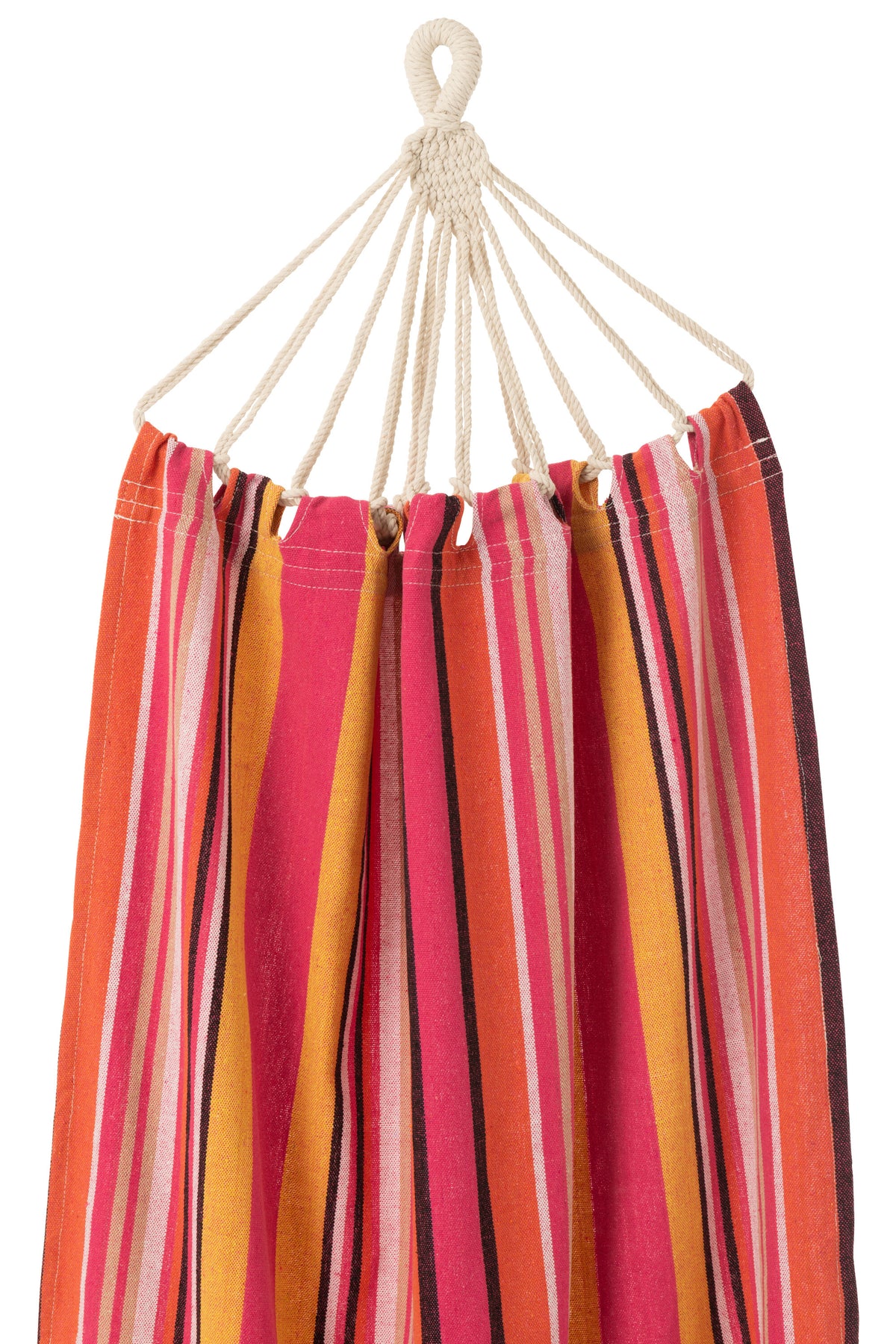 J-Line hangmat Strepen - katoen/polyester - fel roze/mix