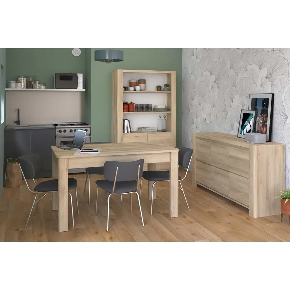 Dressoir Porto 155cm met 3 deuren - eikdecor