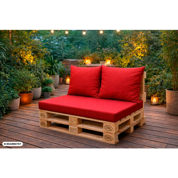 Palettenkissen »Koroma«, bordeauxrot, Uni, BxL: 80 x 120 cm