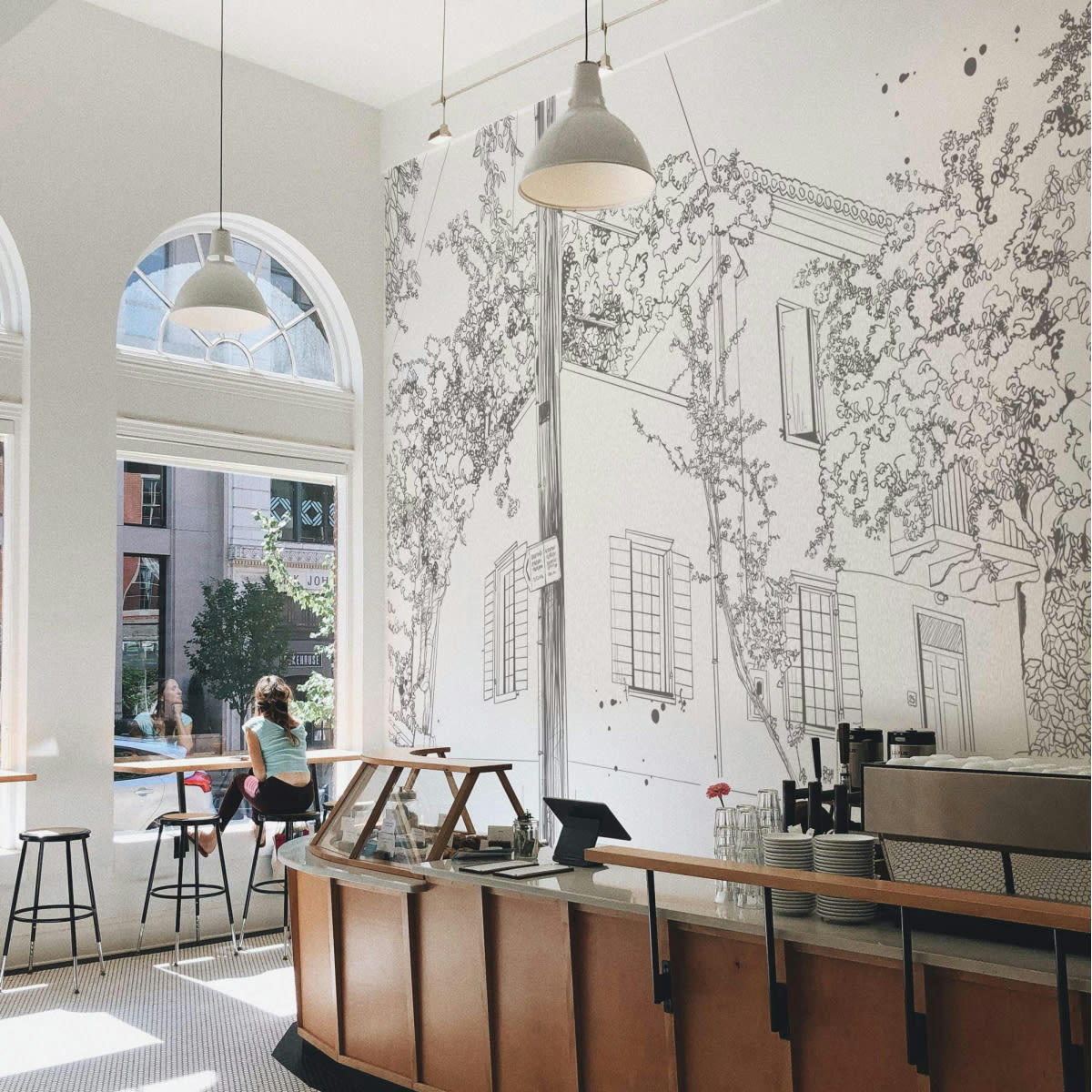 - Papier peint panoramique village en fleurs 225 x 250 cm