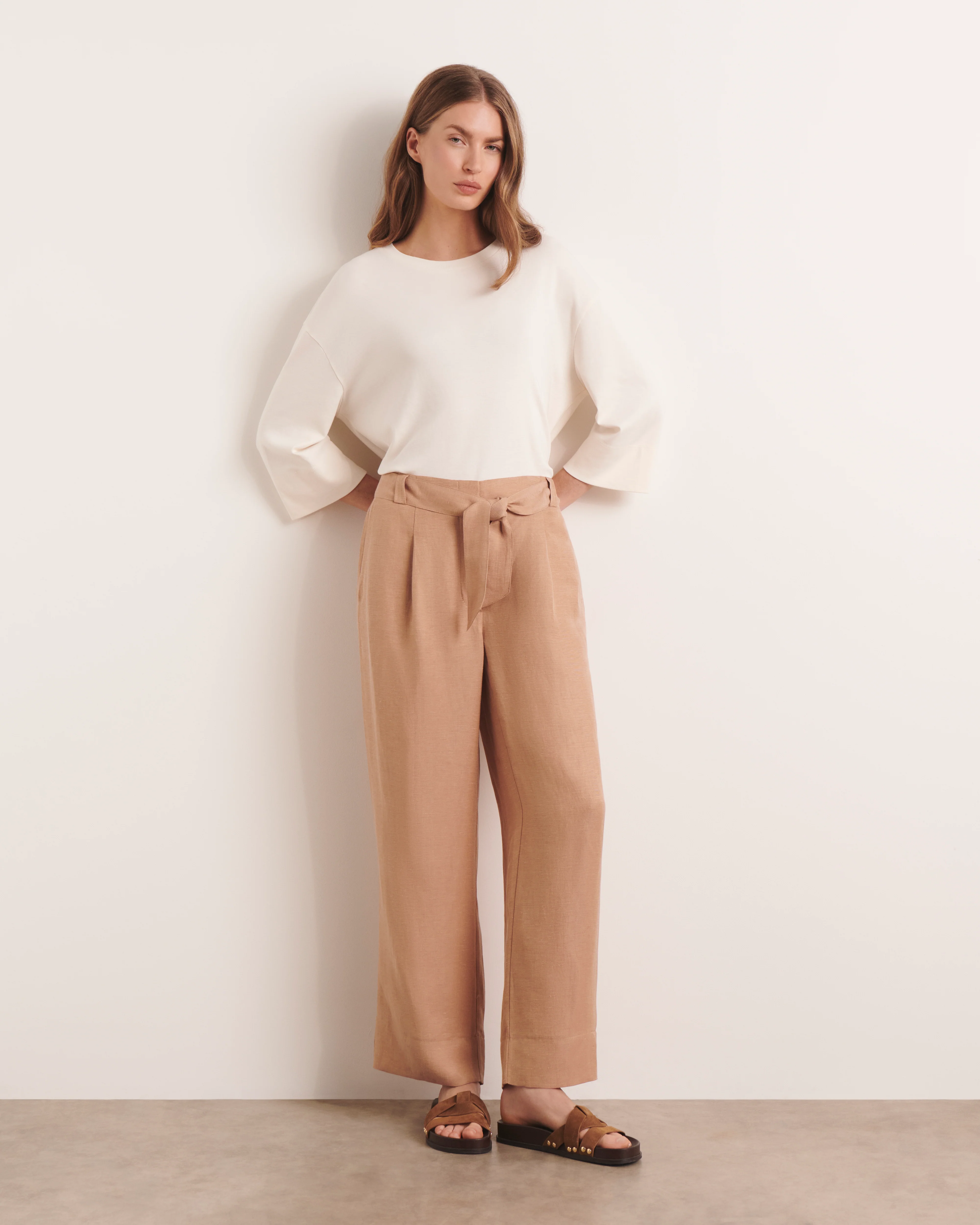 Pantalon 7/8e beige large PLANO/13050/010