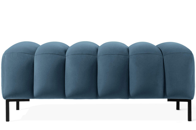 KONSIMO PECCO Pufa na korytarz 120 cm welur, do sypialni, metalowe nóżki