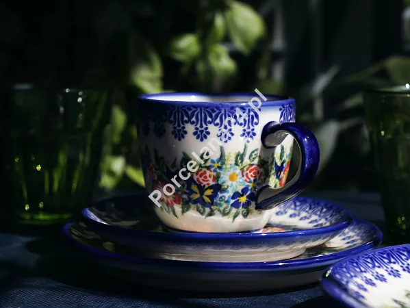 Komplet do kawy 6 osób (18el.) Bolesławiec - Kwiatowy Ogród