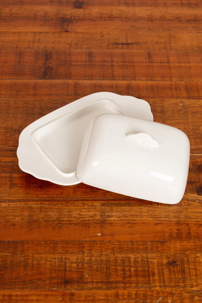 White Ceramic Butter Dish