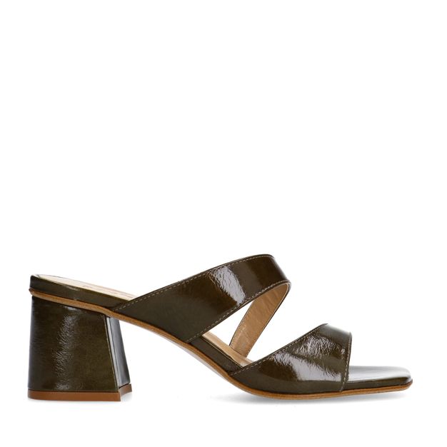 Groene lakleren sandalen met hak