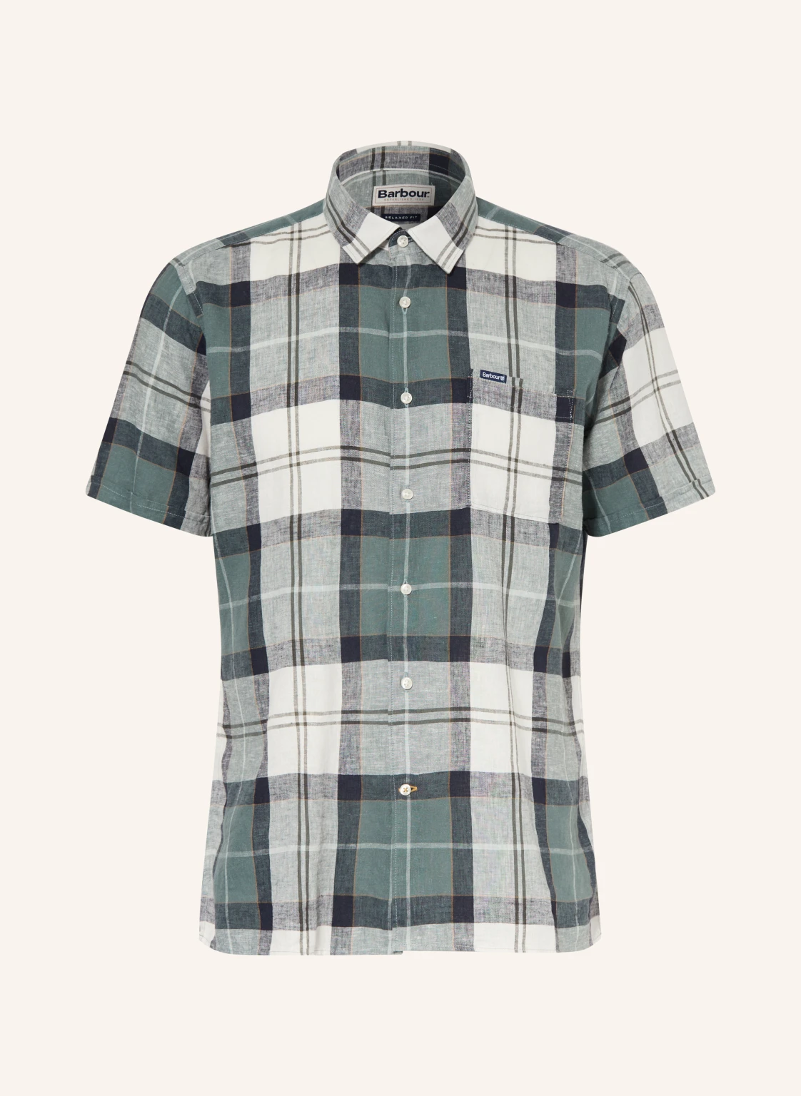 Barbour Kurzarm-Hemd CROFT Relaxed Fit mit Leinen