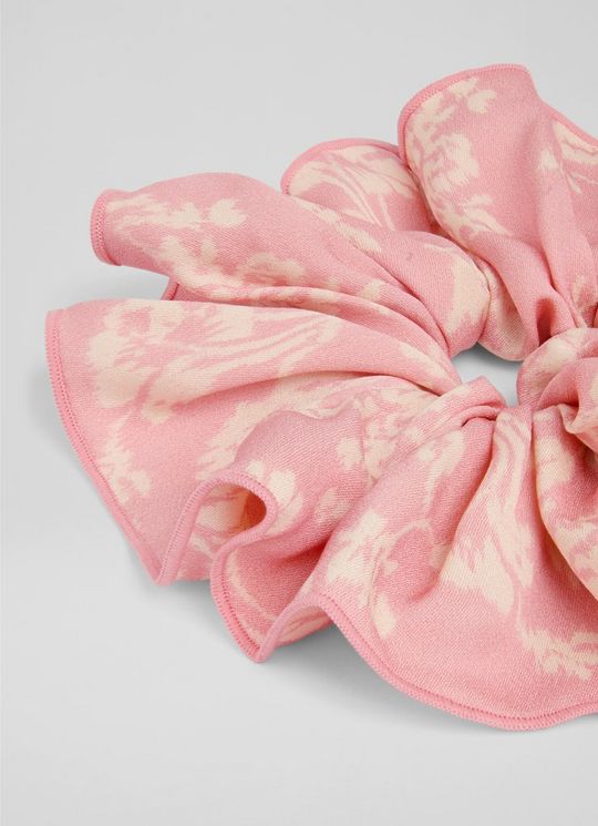 Livia Pale Pink Print Scrunchie