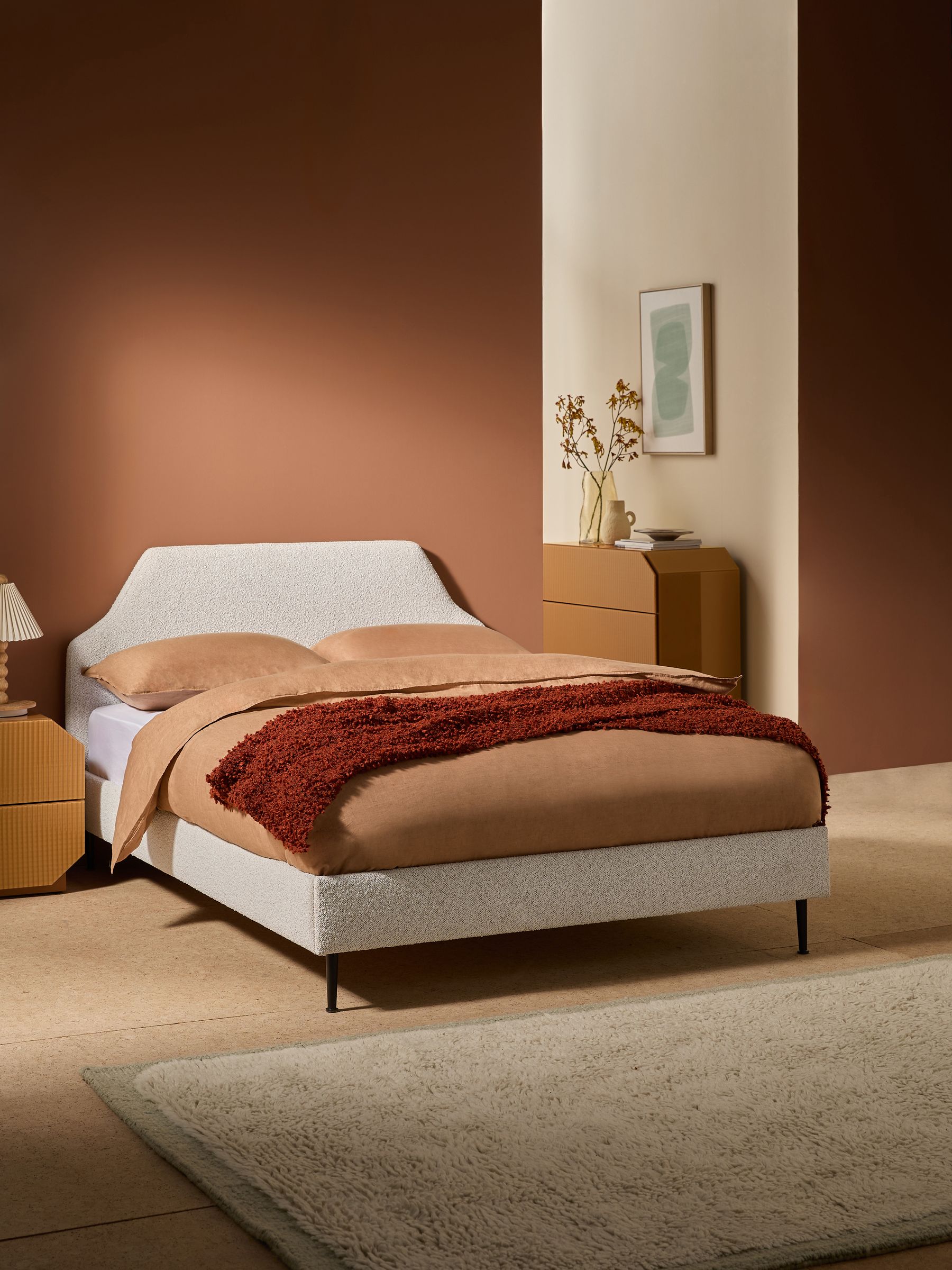 Montie Bed in White Boucle