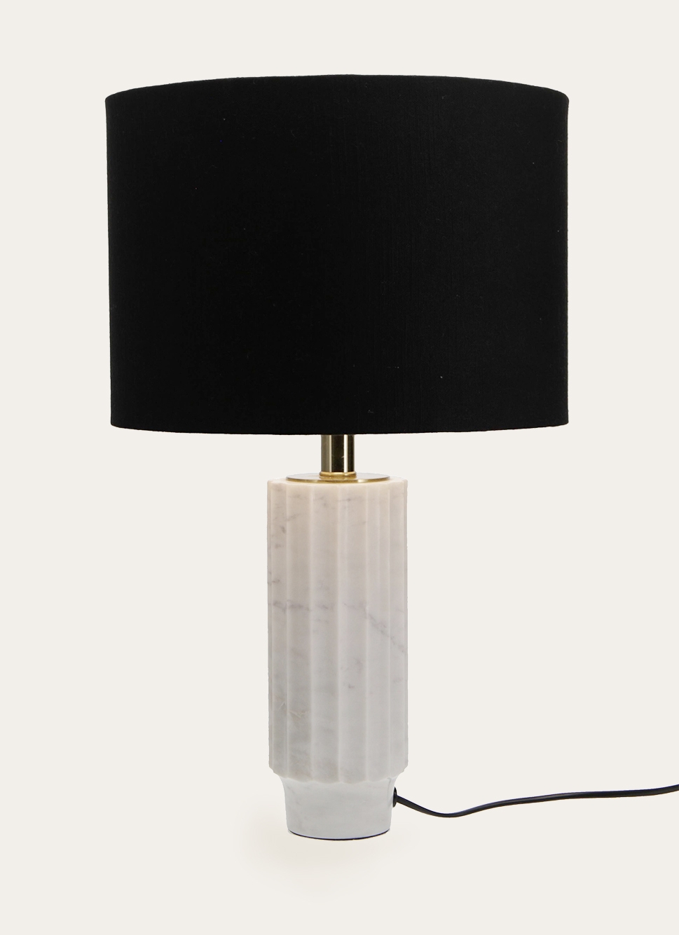 LAMPE à POSER EN MARBRE ET LIN MARBRE/NOIR