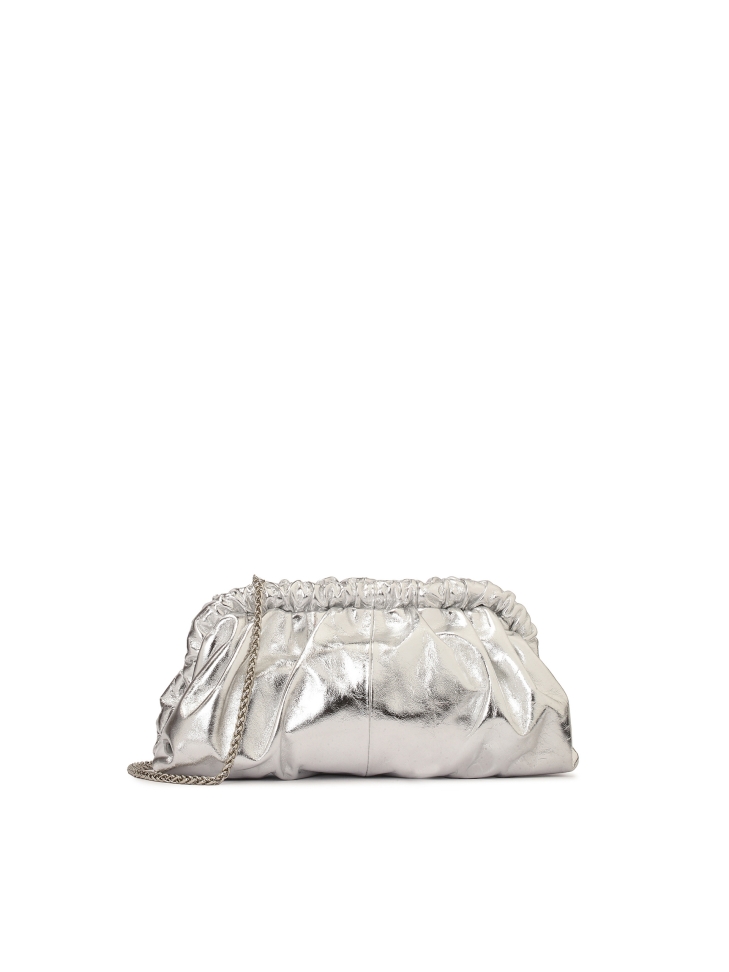 Silver metallic effect handbag