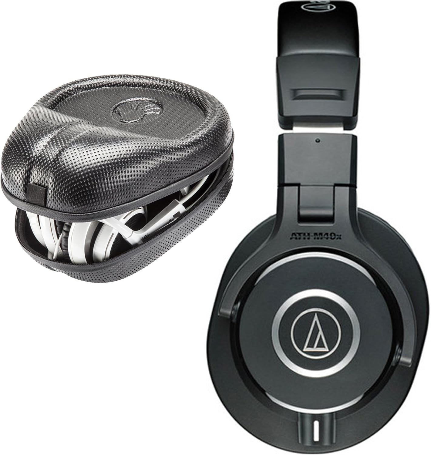 Audio-Technica ATH-M40x Monitor Headphones with SLAPPA SL-HP-07 Full Sized HardBody PRO Headphone Case