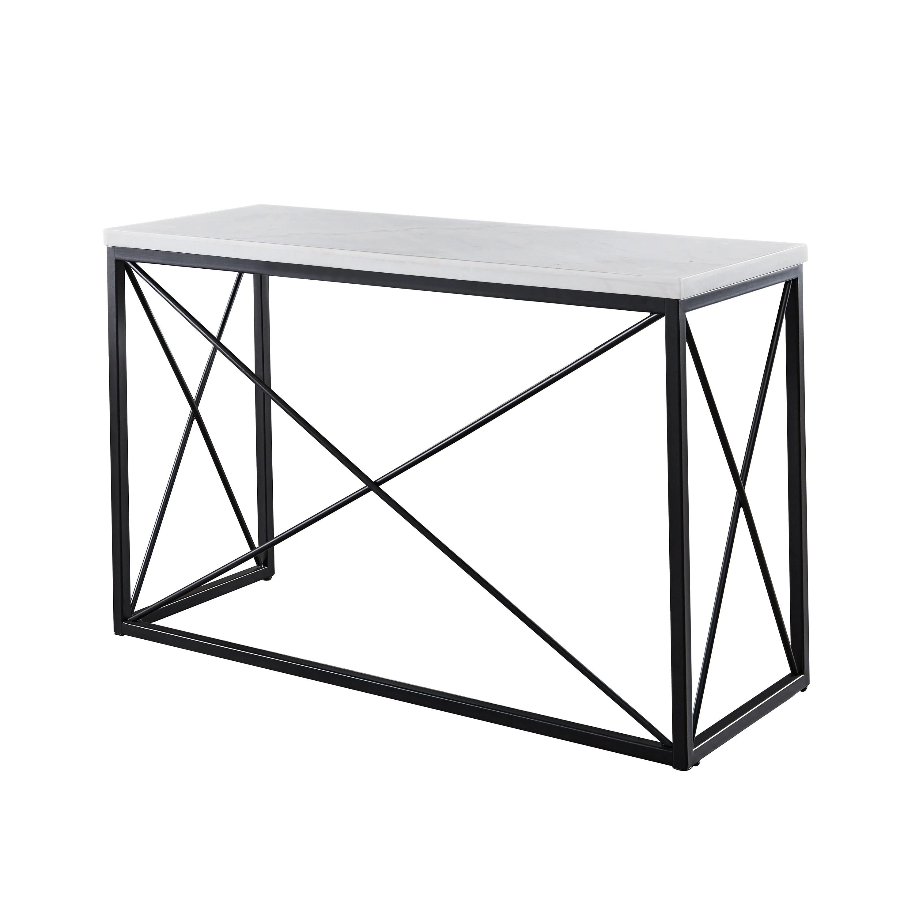 Steve Silver Havinga Modern White Marble Console Table