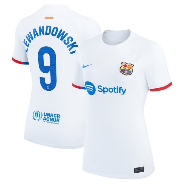 Robert Lewandowski Barcelona Nike Women's 2023/24 Away Replica Jersey - White