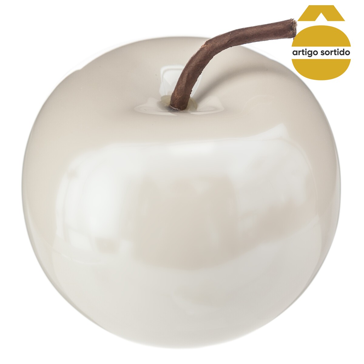 Maçã decorativa em cerâmica 10x12cm