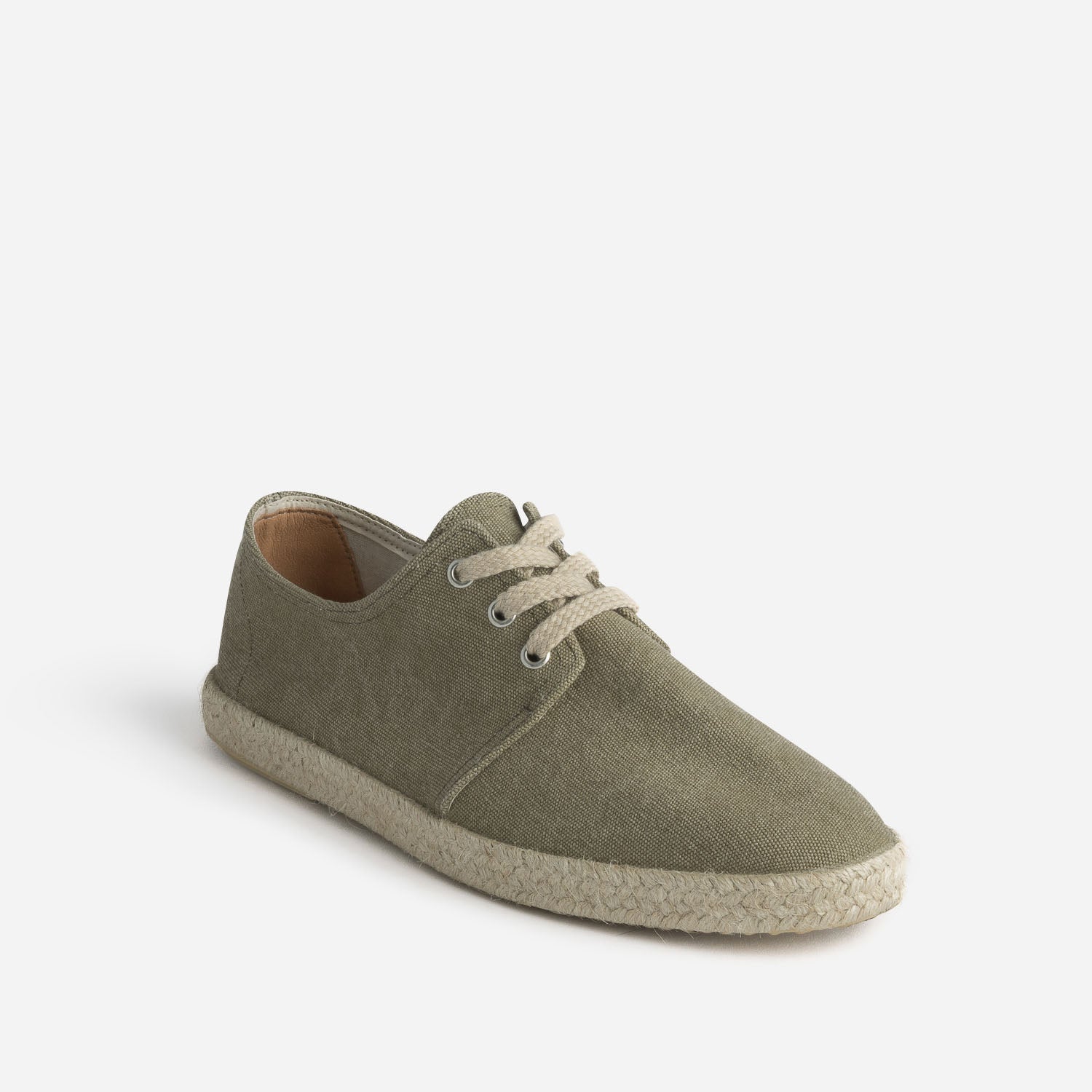 Espadrille kaki en toile à lacet éco-conçu