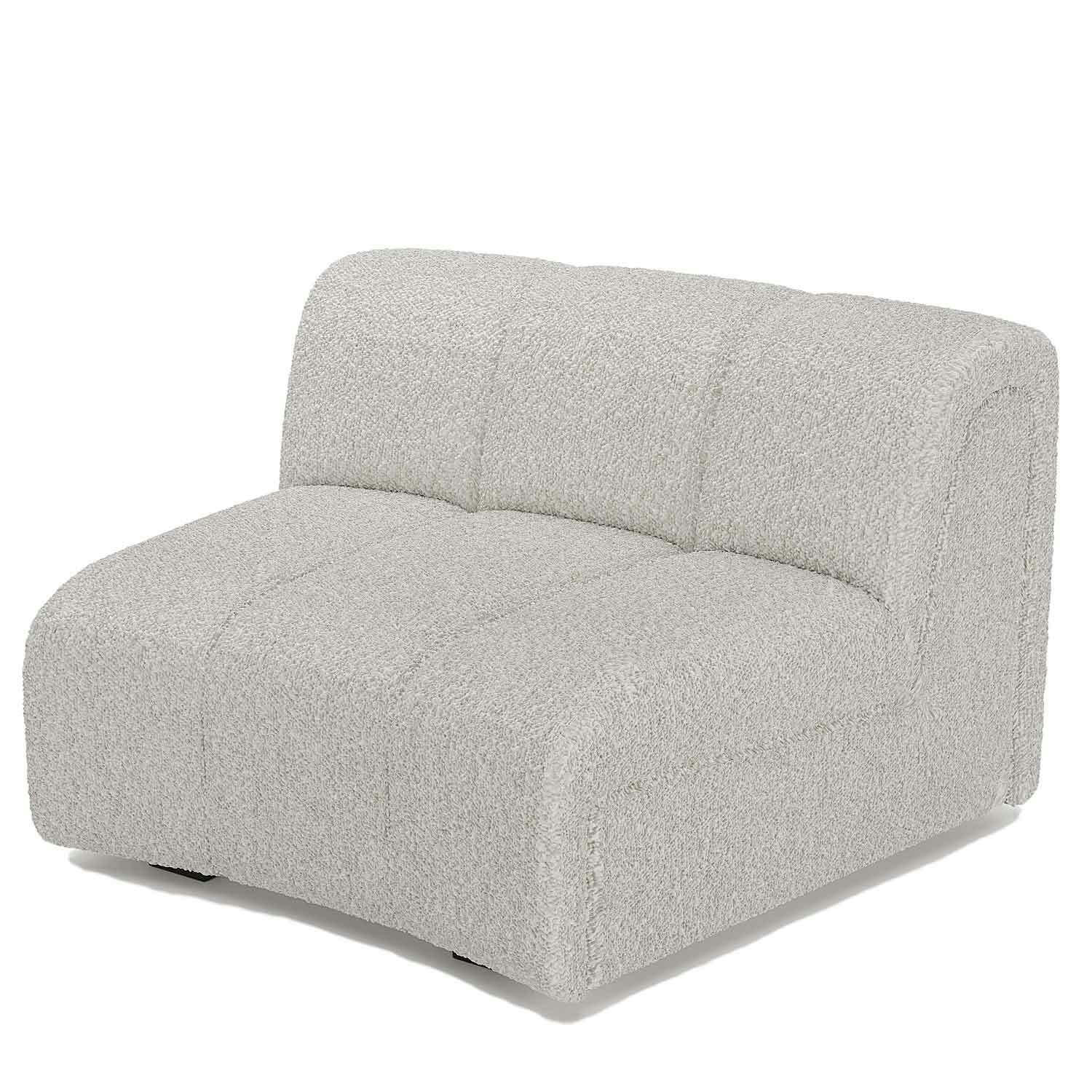 HELENE - Chauffeuse d’angle pour canapé modulable en tissu bouclette crème