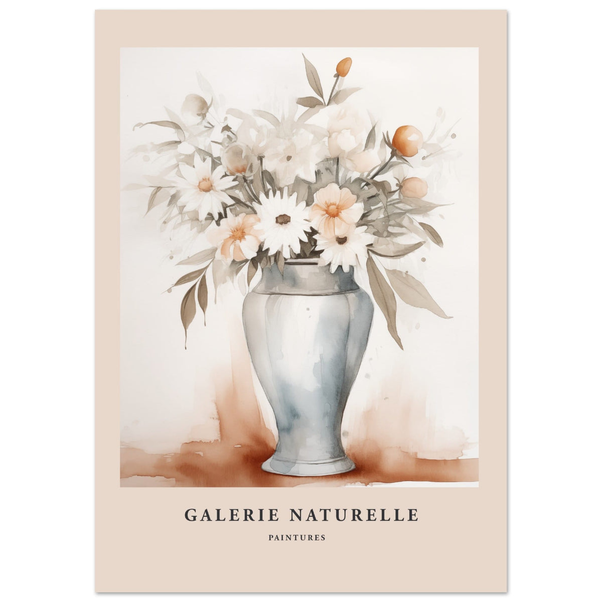 Artfulprints Poster Bloemen in vaas 3  - A4 21x29.7 cm - Meerkleurig