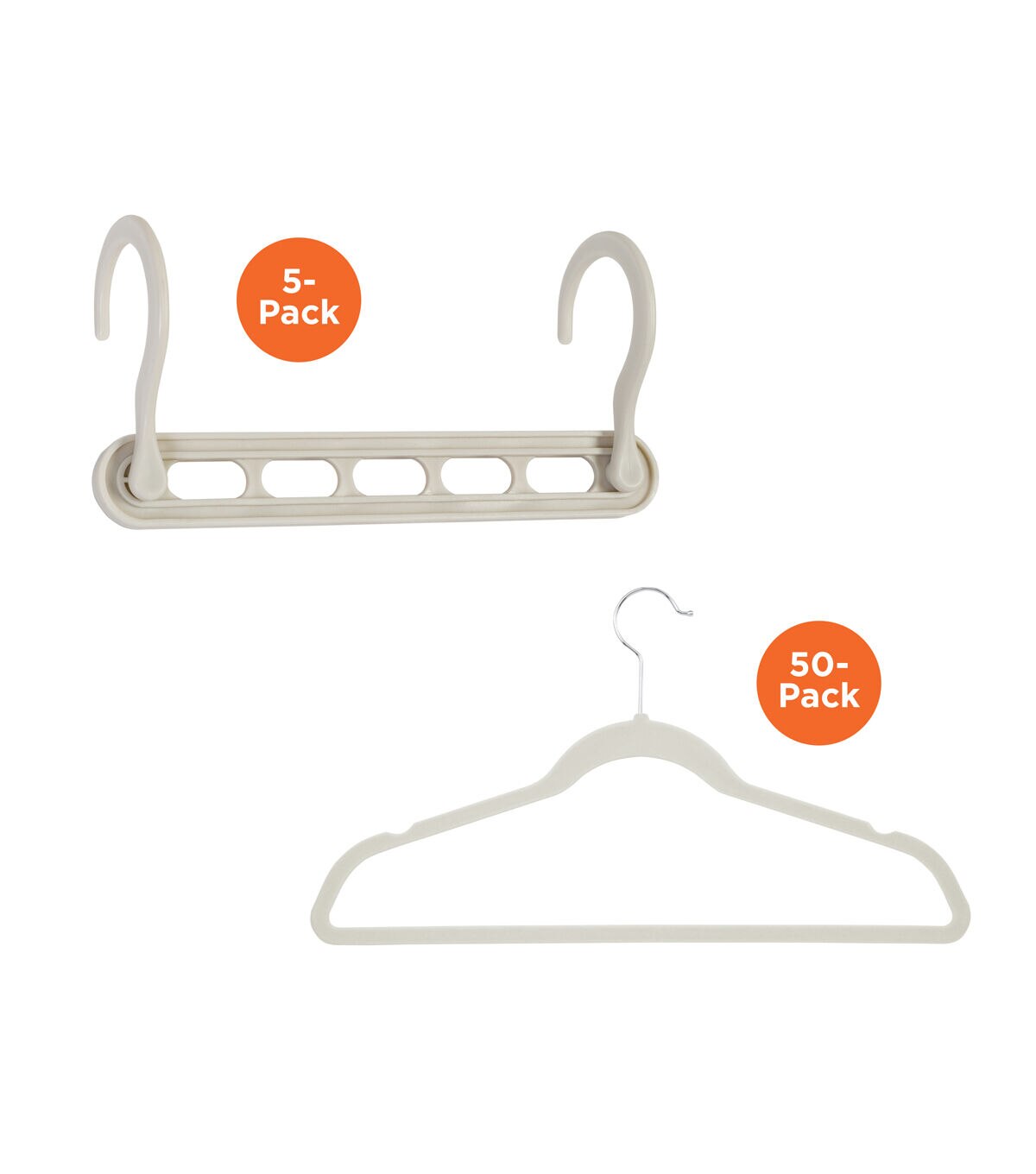 Honey Can Do 9 x 4 White Velvet Collapsible Hangers 55pk