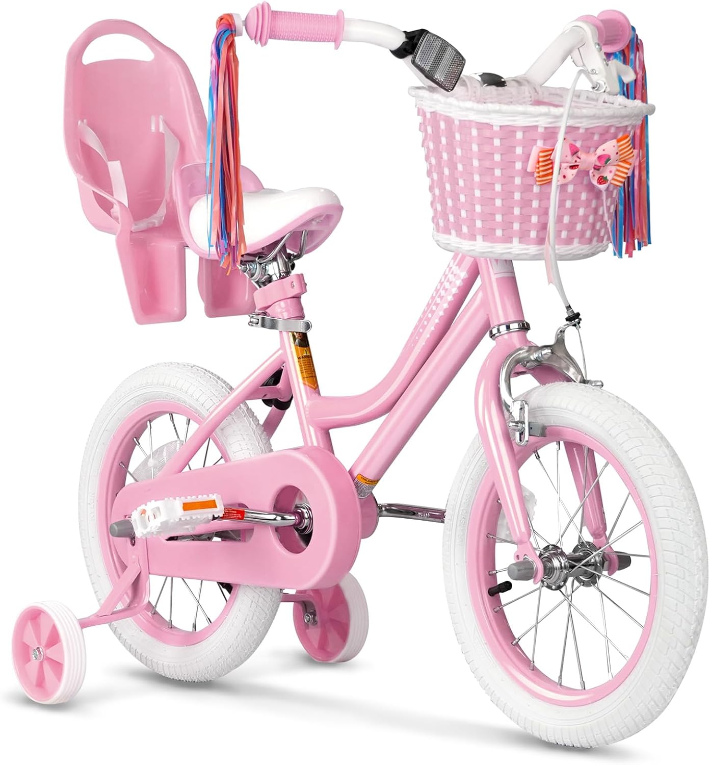 Glaf Kids Toddler Bike 12 14 16 20 Inch Girls Bike with Training Wheels Age 2-12 Years Old Toddler Girls Bike with Basket and Doll Seat Adjustable Seat