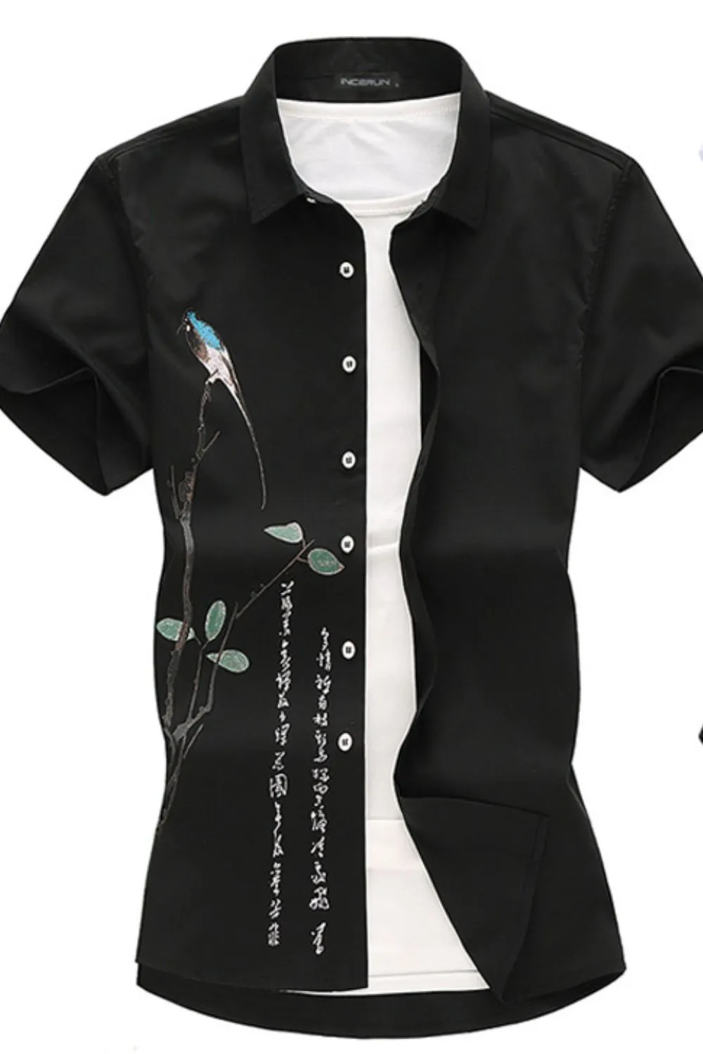 Men's Full Size Button Up Short Sleeve Shirt Plus Size