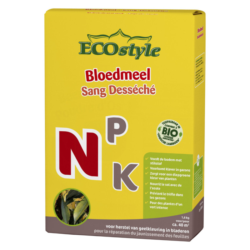 Engrais naturel azoté N Sang Desséché 1,6 kg ECOSTYLE