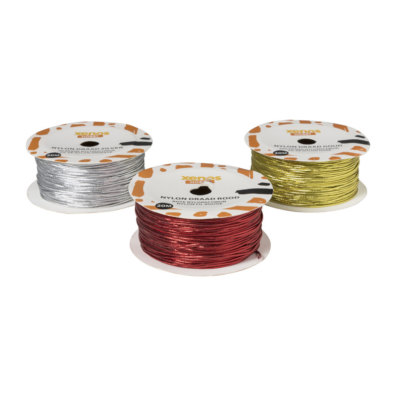 Nylon draad rood - &Oslash;0.1x200 cm