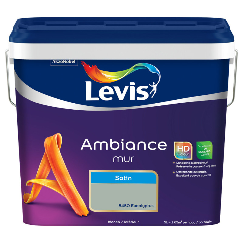 Peinture pour murs Ambiance eucalyptus satin 5 L LEVIS