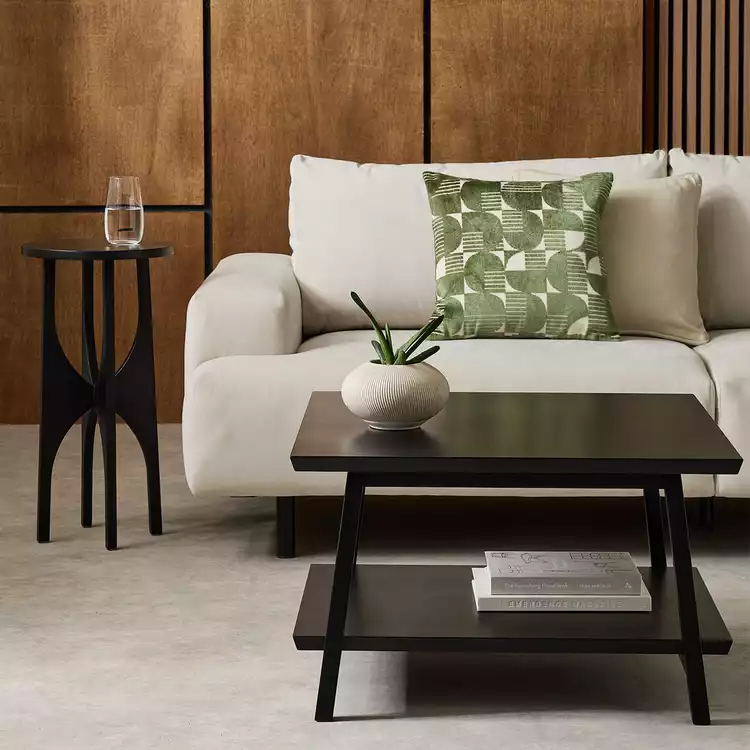 Habitat Mid Century Pedestal Side Table - Black