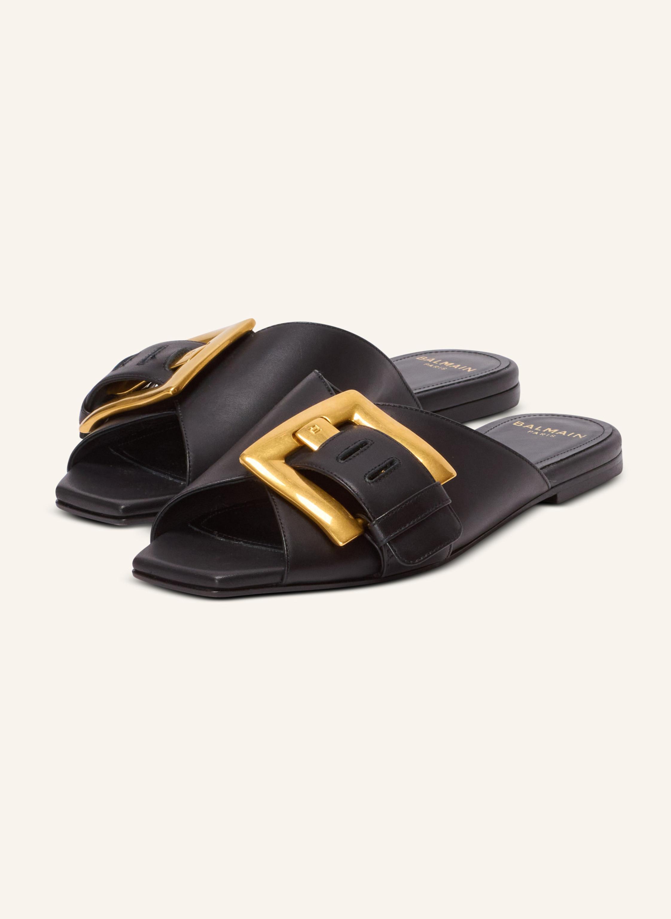 BALMAIN Flache Sandalen Anthem aus Kalbsleder