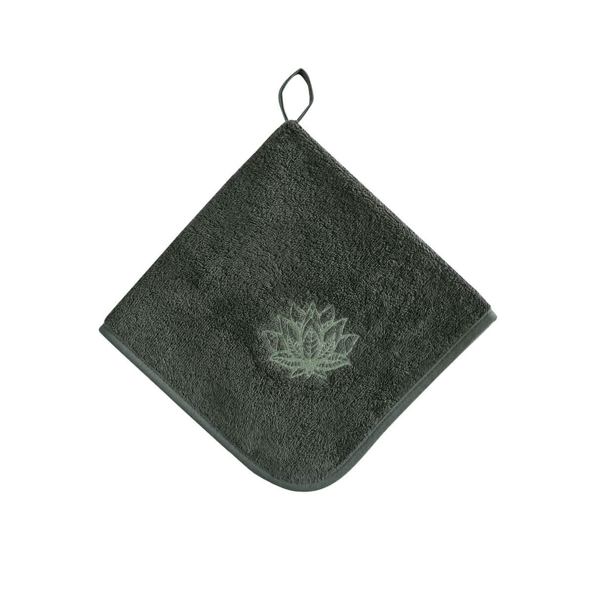 NUCIFERA - Lot de 3 torchons carrés en coton  eucalyptus