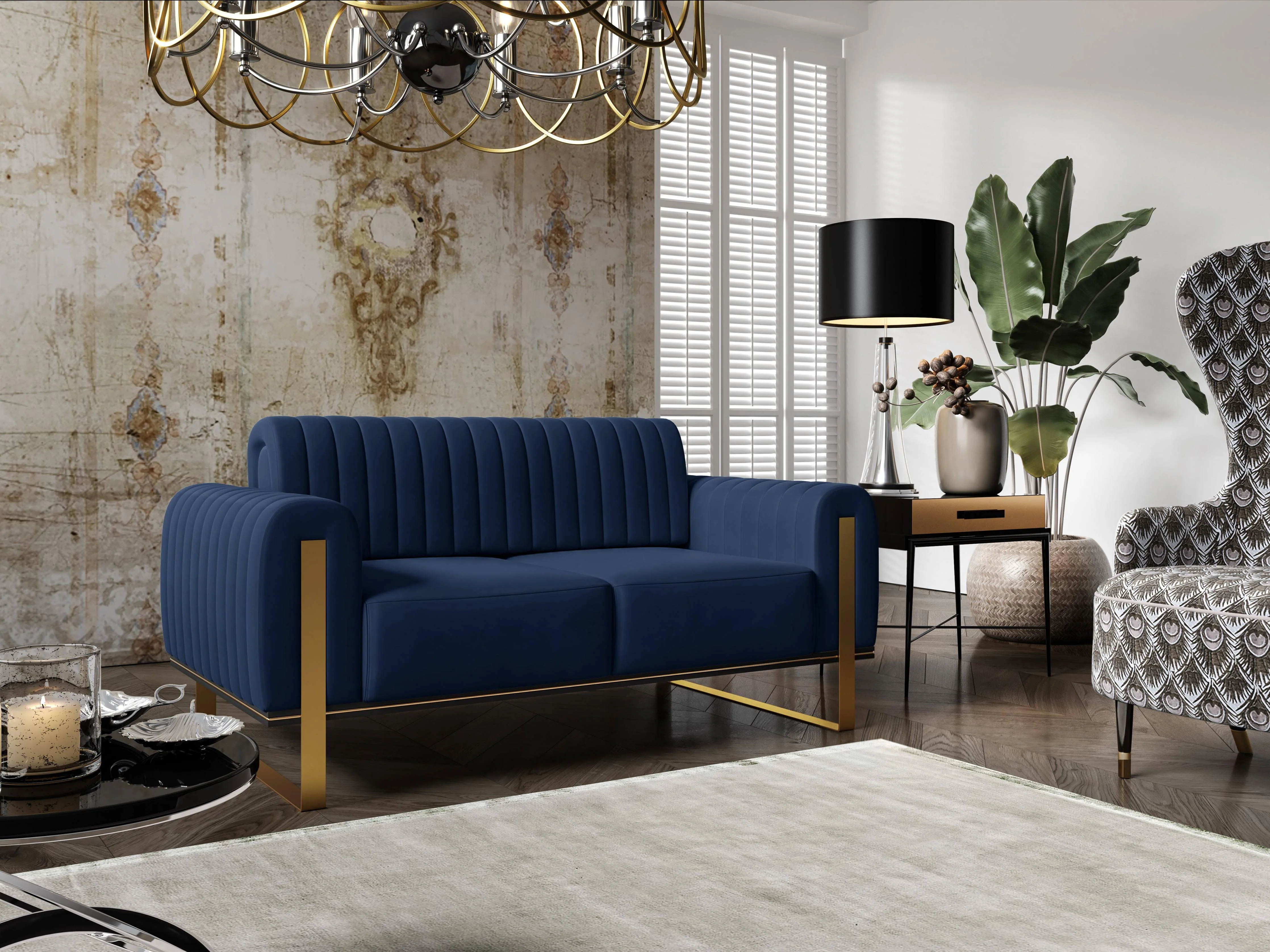 2-zitsbank Nouveau velvet