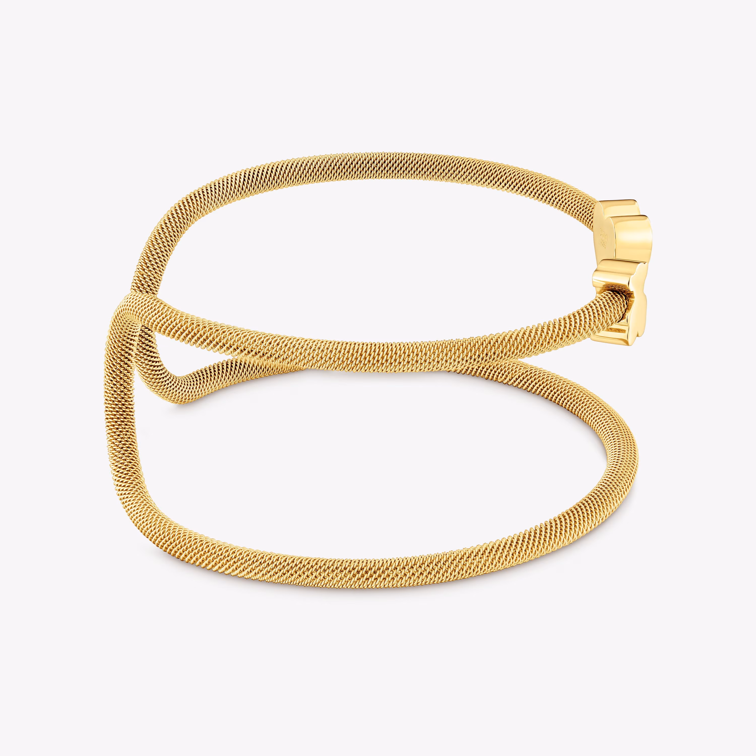 Pulsera esclava doble con baño de oro 18 kt sobre plata Icon Mesh