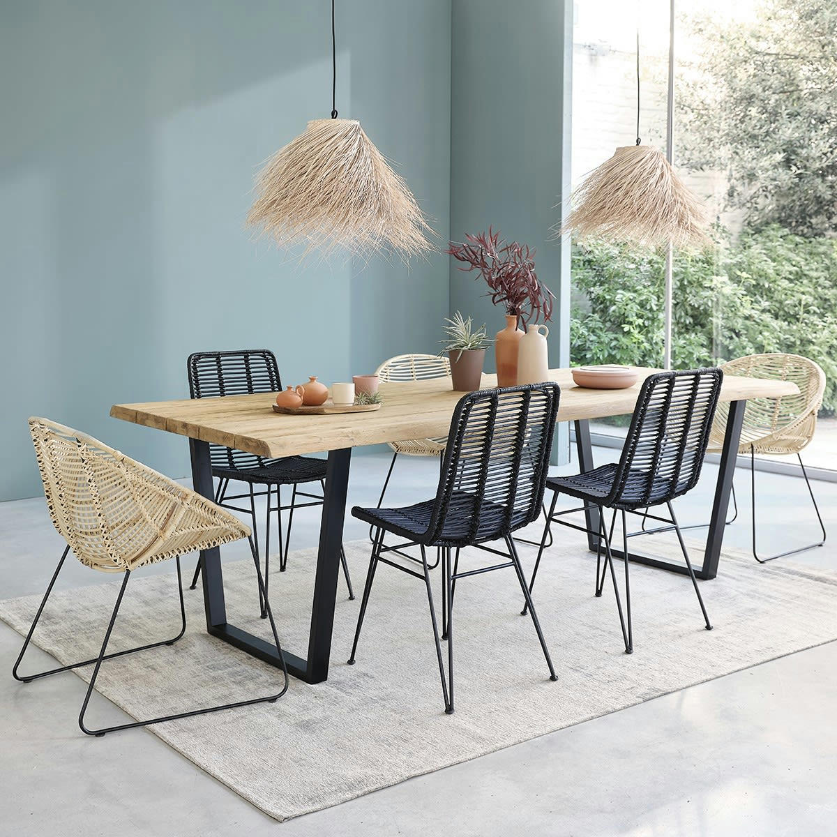 JUNE - Table à manger en teck recyclé massif 10 pers.