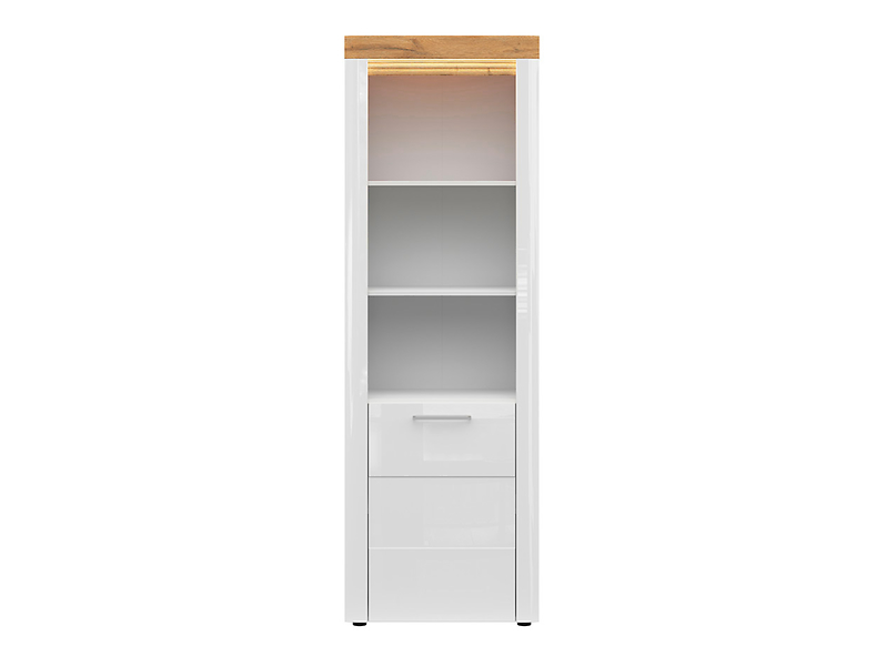 Regał Horton 68 cm z drzwiami i 3 półkami biały