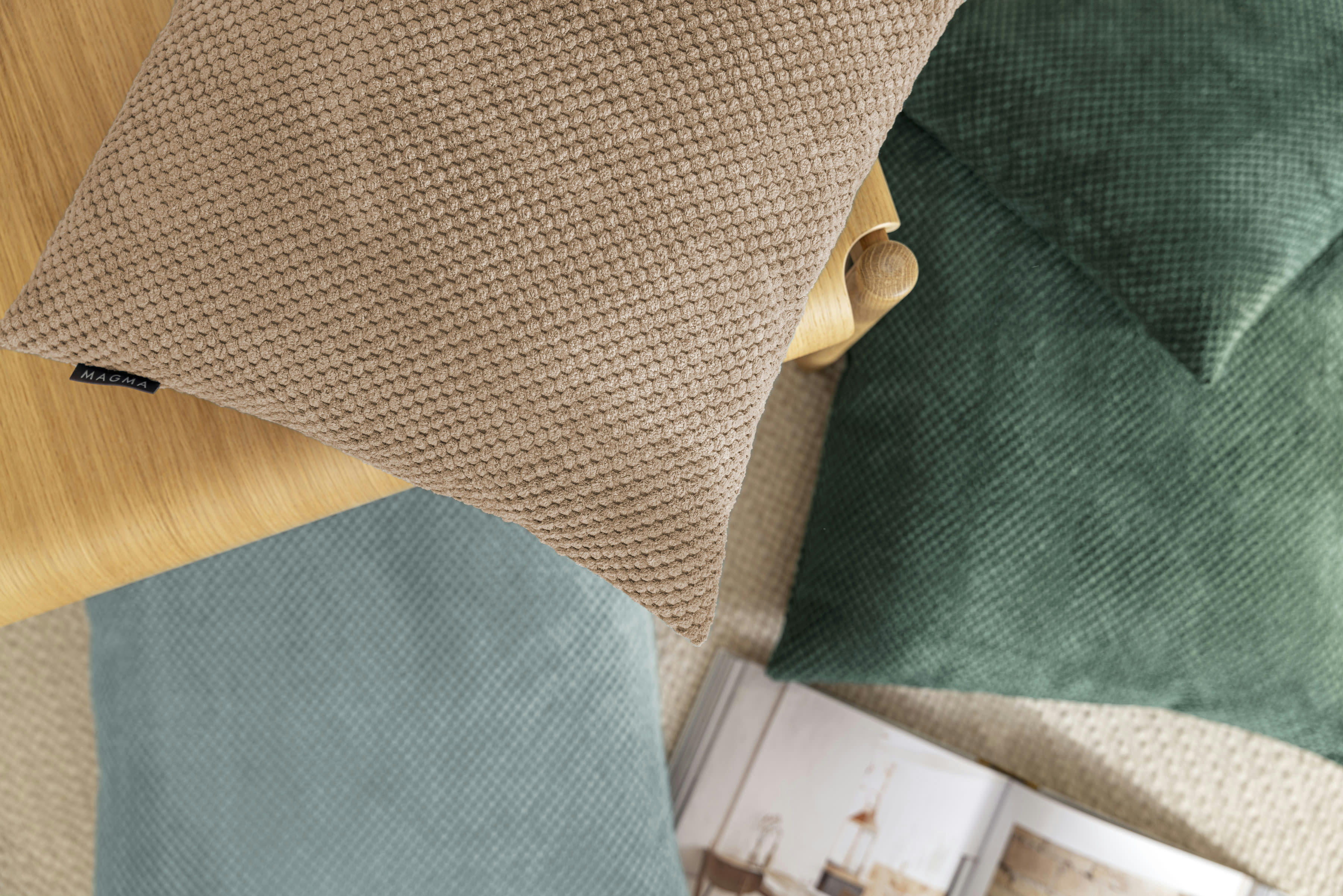 COMODO - Housses de coussin en velours avec relief rose-Lot de 2-40x40