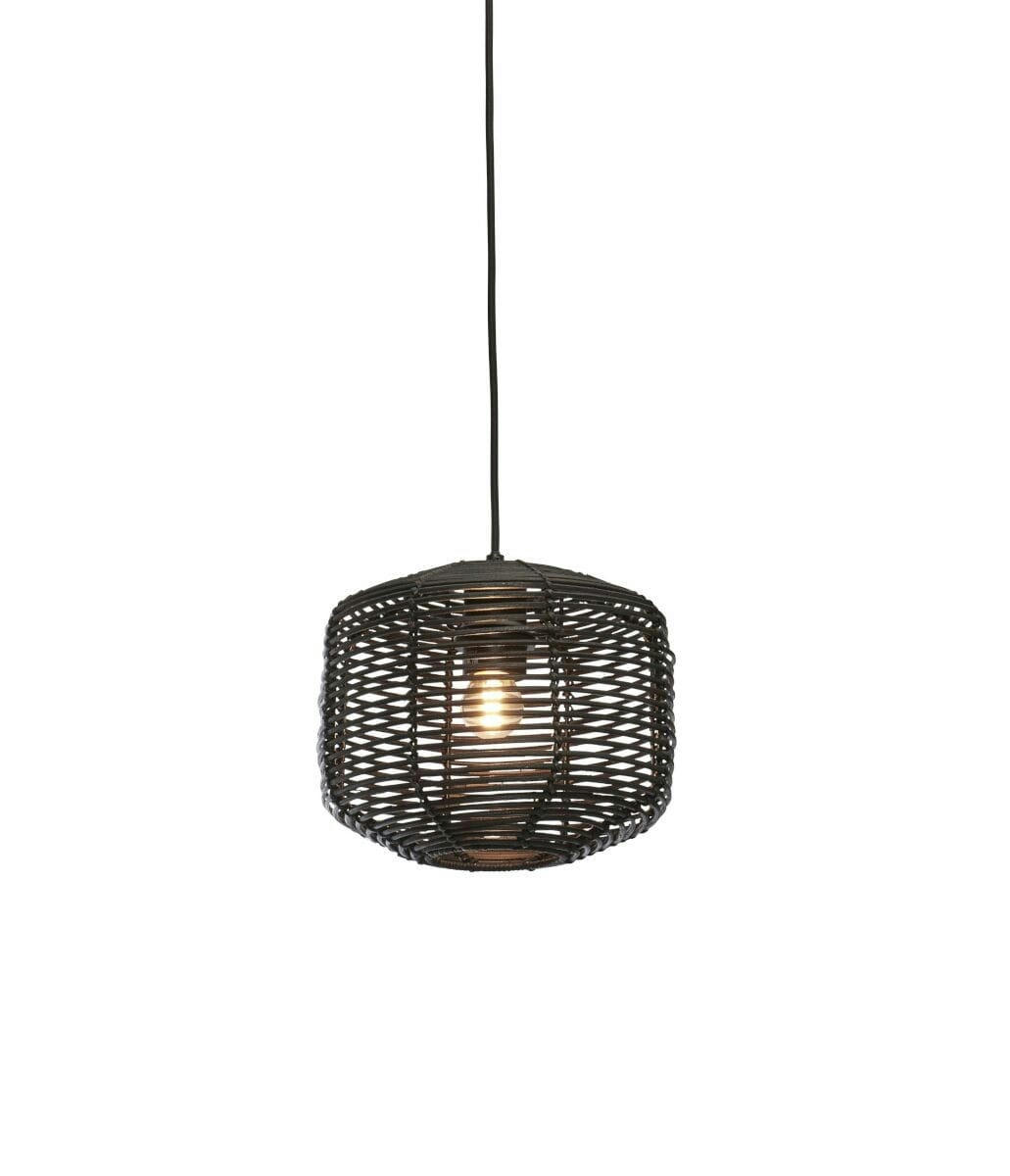 TANAMI - Suspension rotin  noir, h. 20cm