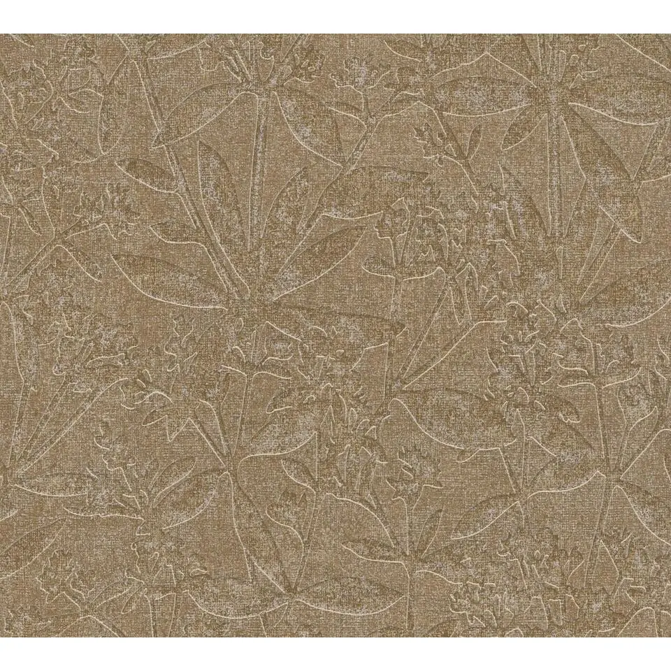 A.S. Cr&eacute;ation behang bladeren bruin en beige - 53 cm x 10.05 m