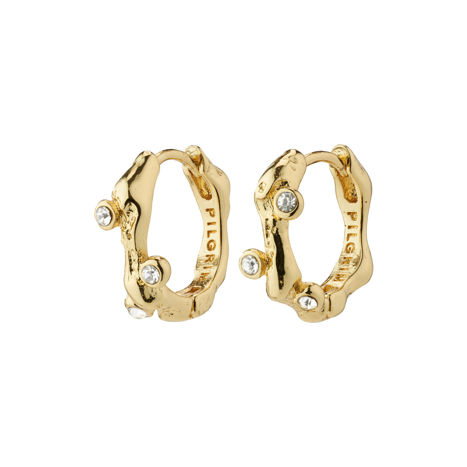 HERMIONE Recycled Crystal Hoop øreringe, gold plated